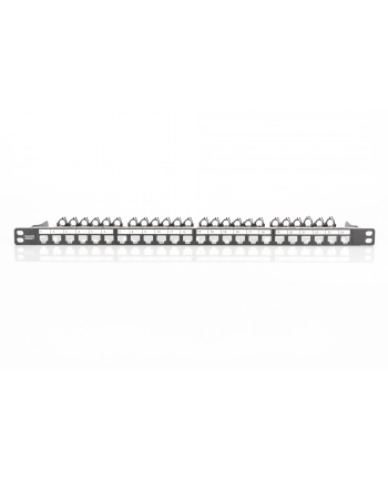 DIGITUS Modular Patch Panel shielded 24-port label field 0.5U rack mount color Kolor: CZARNY RAL 9005