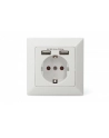 DIGITUS DA-70613 Safety Wall Outlet 2xUSB USB output total 5V 2.1A Input AC 250V 50Hz RAL 9003 - nr 19