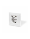 DIGITUS DA-70613 Safety Wall Outlet 2xUSB USB output total 5V 2.1A Input AC 250V 50Hz RAL 9003 - nr 25