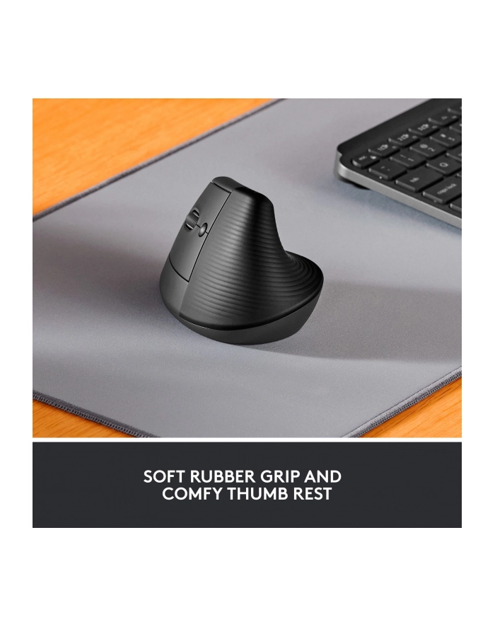 LOGITECH LIFT Left Vertical Ergonomic Mouse - GRAPHITE / BLACK - EMEA główny