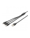 assmann electronic ASSMANN USB Charger cable USB A - Lightning+micro B+Type-C 1m 3in1 cable cotton CE bl - nr 29
