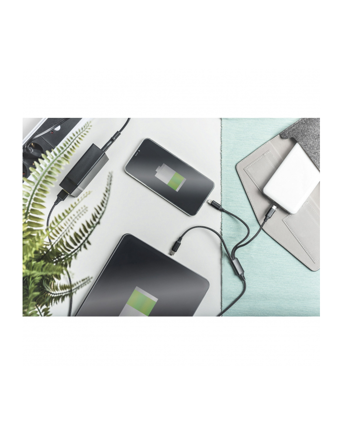 assmann electronic ASSMANN USB Charger cable USB A - Lightning+micro B+Type-C 1m 3in1 cable cotton CE bl główny