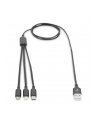 assmann electronic ASSMANN USB Charger cable USB A - Lightning+micro B+Type-C 1m 3in1 cable cotton CE bl - nr 37
