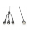 assmann electronic ASSMANN USB Charger cable USB A - Lightning+micro B+Type-C 1m 3in1 cable cotton CE bl - nr 38