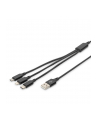 assmann electronic ASSMANN USB Charger cable USB A - Lightning+micro B+Type-C 1m 3in1 cable cotton CE bl - nr 5