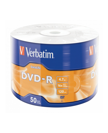 VERBATIM 43791 Verbatim DVD-R DATA LIFE 4.7GB 16X MATT SIVER SURFACE 50 PACK