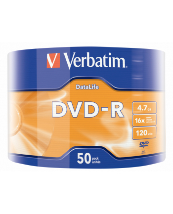 VERBATIM 43791 Verbatim DVD-R DATA LIFE 4.7GB 16X MATT SIVER SURFACE 50 PACK