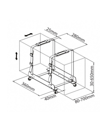 TECHLY Universal PC Case Tower holder with wheels