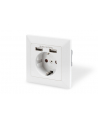 DIGITUS DA-70613 Safety Wall Outlet 2xUSB USB output total 5V 2.1A Input AC 250V 50Hz RAL 9003 - nr 10