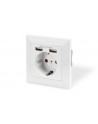 DIGITUS DA-70613 Safety Wall Outlet 2xUSB USB output total 5V 2.1A Input AC 250V 50Hz RAL 9003 - nr 17