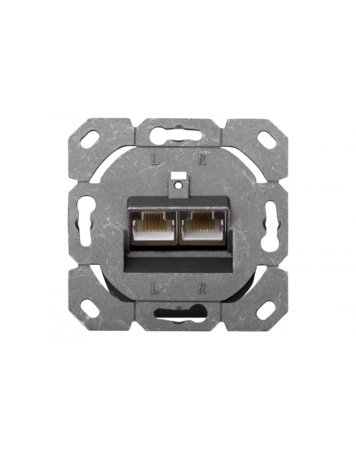 DIGITUS MODULARNY wall outlet 2xRJ45 Kolor: BIAŁY Cat6a fully shielded flush mount horizontal cable installation główny