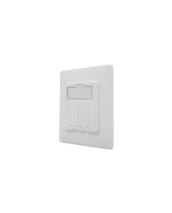 DIGITUS Wallplate for Keystone Jacks German Type 80x80 frame 50x50 central plate incl. dust cover design compatible pure Kolor: BIAŁY