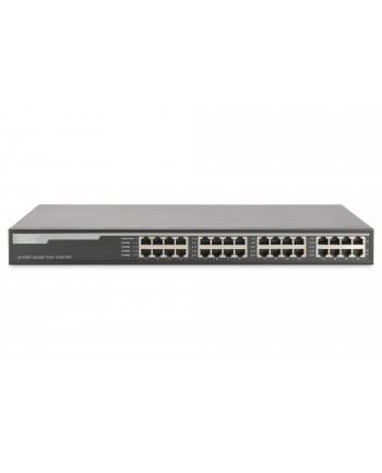 DIGITUS 16-Port Gigabit PoE+ Injector 16 ports data in 16 ports data out+PoE 250W power support