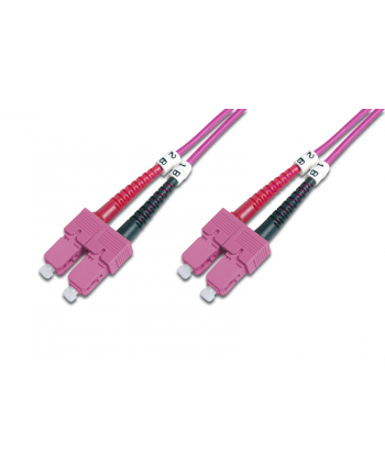 DIGITUS Kabel krosowy (patch cord) światłowodowy SC/SC dplx MM 50/125 OM4 LSOH 2m fioletowy