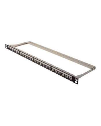 DIGITUS Modular Patch Panel shielded 24-port label field 0.5U rack mount color Kolor: CZARNY RAL 9005