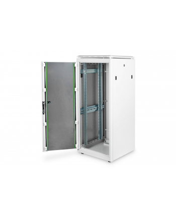 DIGITUS Network cabinet 19inch 26U grey 6/8 H1342mmxB600mmxT600mm with glass door incl. 28xSreew-Set up to 600KG