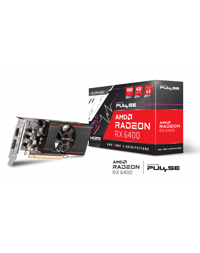 SAPPHIRE PULSE AMD RAD-EON RX 6400 GAMING 4GB GDDR6 HDMI DP LP główny