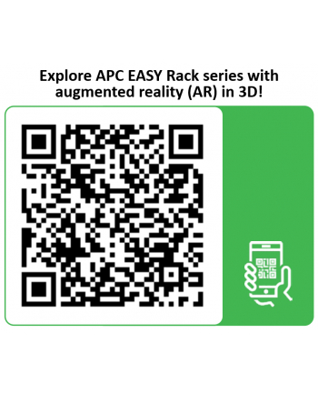 APC Easy Rack 600mm/24U/1200mm with Roof Side panel castors feet and 4 Brackets no Bottom Kolor: CZARNY