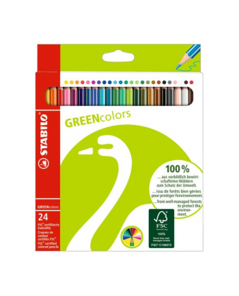 Kredka drewniana STABILO GREENcolors etui 24 szt. FSC 6019/2-24