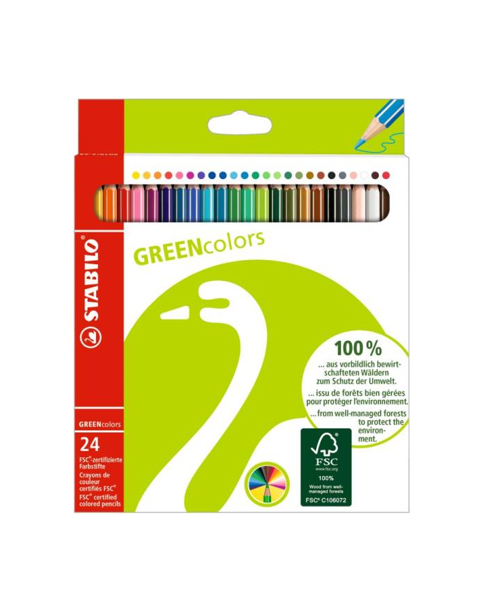 Kredka drewniana STABILO GREENcolors etui 24 szt. FSC 6019/2-24 główny