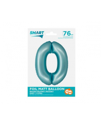 Balon foliowy SMART cyfra 0, niebieska matowa, 76 cm GoDan