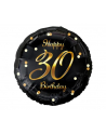 Balon foliowy B'amp;C Happy 30 Birthday, czarny, nadruk złoty 18''; GoDan - nr 1