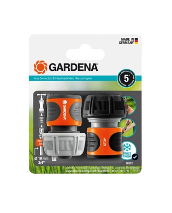 GARD-ENA Hose Connector Set 19mm (3/4) (grey/orange) nr 1