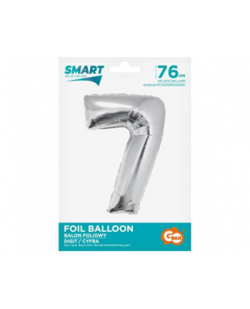 godan Balon foliowy Smart, Cyfra 7, srebrna, 76 cm