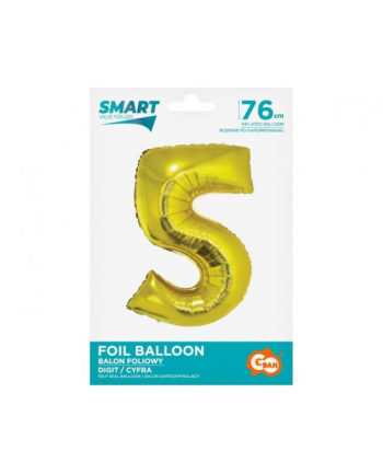 godan Balon foliowy Smart, Cyfra 5, złota, 76 cm