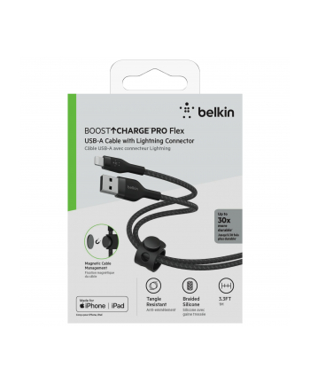 belkin Kabel BoostCharge USB-A do Lightning silikonowy, 1m, czarny