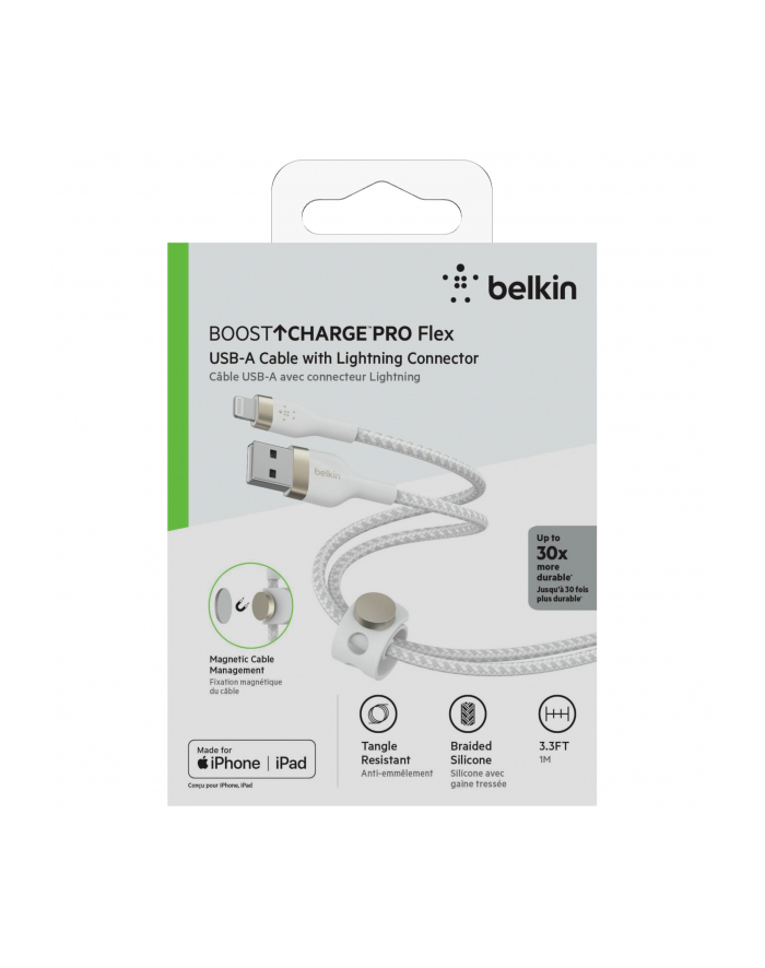 belkin Kabel BoostCharge USB-A do Lightning silikonowy, 1m, biały główny