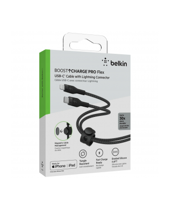 belkin Kabel BoostCharge USB-C/Lightning Silikonowy w oplocie 2m czarny