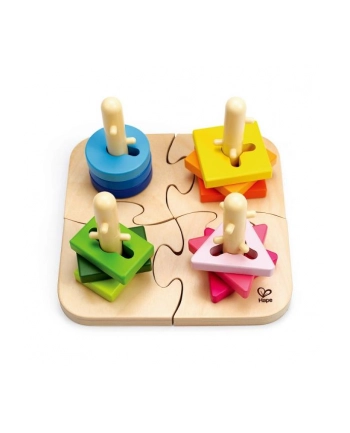 HAPE Zabawka drewniana kreatywna układanka 4 haczyki E0411 nr 1