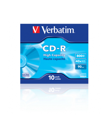 Verbatim CD-R 90/800MB 40X High Capacity extra protection AZO jewel box - 43428