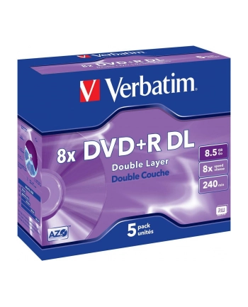 Verbatim double layer DVD+R 8.5GB 8X matte silver/AZO jewel box-43541 5-pack nr 1