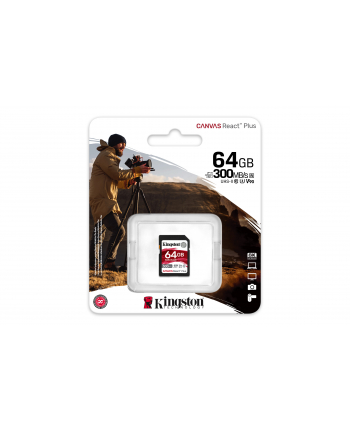 kingston Karta pamięci SD 64GB Canvas React Plus 300/260 UHS-II U3 nr 1
