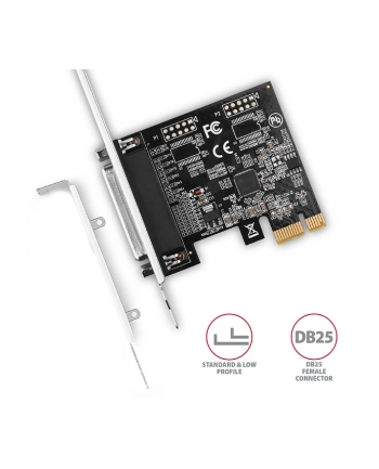 Axagon PCEA-P1N, kontroler PCIe - 1x port równoległy (LPT), w zestawie LP (AXN)