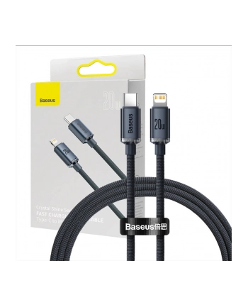 BASEUS Crystal Kabel USB-C Lightning PD 20W 1,2m - czarny