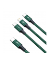 Baseus Kabel Rapid 3W1 Usb-C Do / Lightning Microusb 20W 1,5M, Zielony (6953156204300) - nr 22