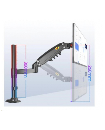 Solidny Obrotowy Uchwyt Biurkowy Na Sprężynie Gazowej Do Monitorów Lcd Led 22