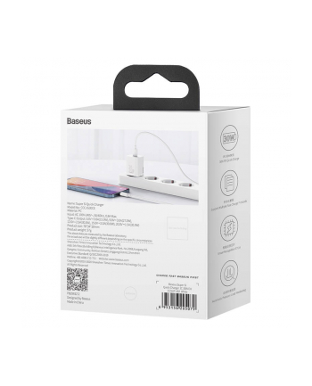 Baseus Super Si Ładowarka Sieciowa USB-C PD 30W Biały (2675) nr 2