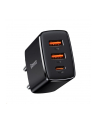 Baseus Ładowarka sieciowa Compact Quick Charger 2xUSB USB-C PD 3A 30W (czarna) - nr 1