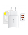 Baseus Ładowarka sieciowa Compact Quick Charger 2xUSB USB-C PD 3A 30W (biała) - nr 10