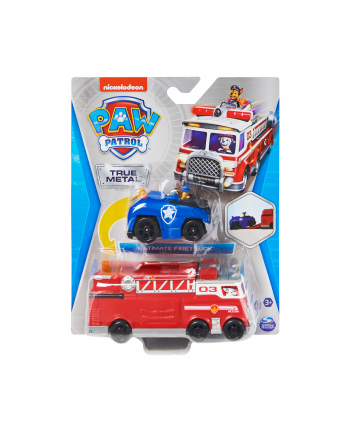 PAW PATROL Psi Patrol: Zestaw Drużynowy Wóż Strażacki + Pojazd Chase'a 6063231 Spin Master