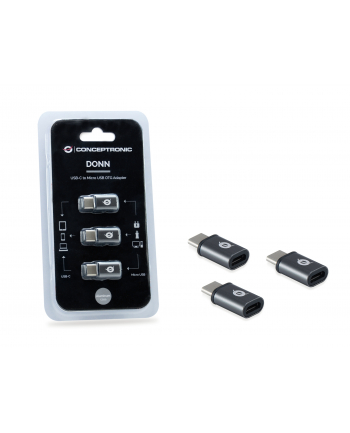 CONCEPTRONIC CONCEPTRONIC CONCEPTRONIC ADAPTER USB USB-C - MICROUSB SZARY (DONN05G)  (DONN05G)