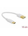 Delock Kabel Usb-C(M)->Usb-A(M) 2.0 0.15M Biały (Z32204) - nr 1