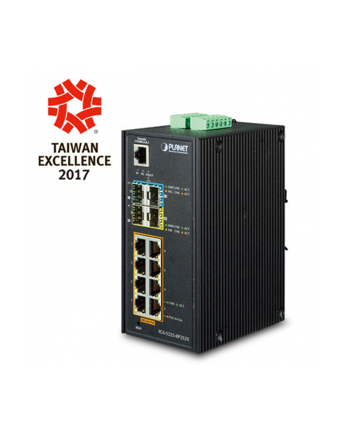 Planet Switch Igs-5225-8P2S2X 8-Port Poe 1000Base-T+2Port 1000Base-X Sfp+2Port 10G Sfp Przemysłowy (Z24083) główny
