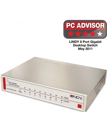 Lindy Network Switch - Gigabit, Desktop, 8 Port, 10/100/1000 (25045) nr 1