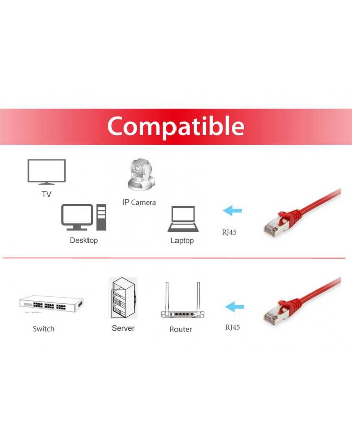 Equip Patch Cords S/STP Cat.6 0,5m red (605527) główny