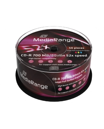 MediaRange CD-R80 700MB 52x 50er CakeBox wei,IJ-Printable (MR208) nr 2